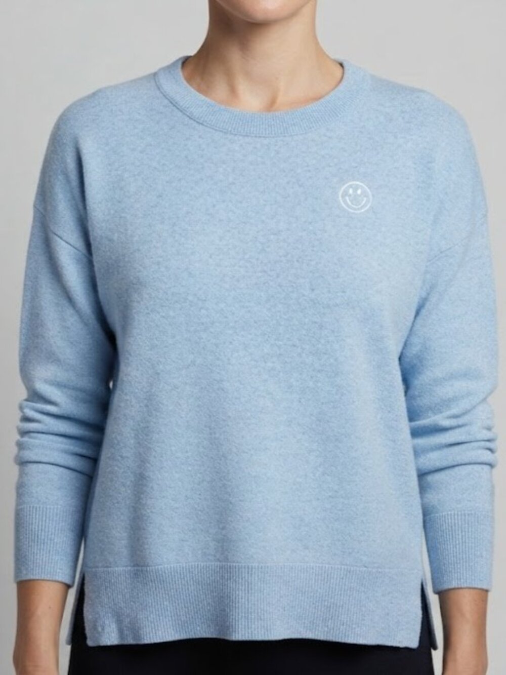 Happily Grey Super Soft Blue Crewneck Sweater